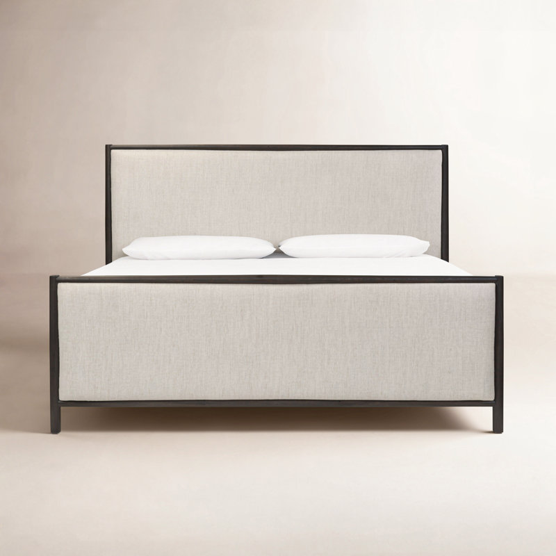 Glenview Upholstered Bed, King, Smoked Black Oak