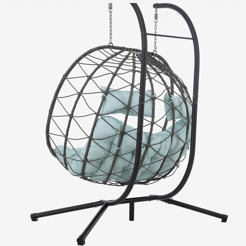 Fauteuil à œufs pour 2 personnes avec support Balancelle d'extérieur pour l'extérieur