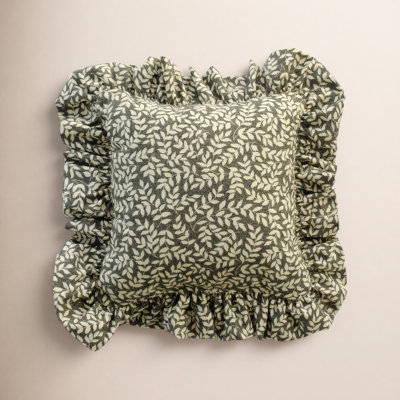 Zekia Ruffled Cotton Reversible Throw Pillow