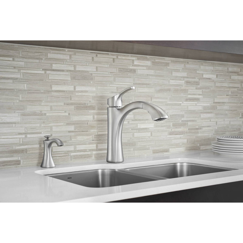 Voss Pull Out Single Handle Kitchen Faucet with Duralock and Reflex, Spot Resist Stainless