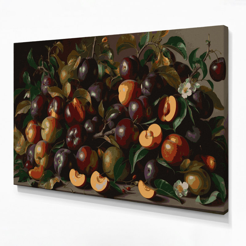 «Fruit Pluot», art mural sur toile brun, H 12 po x l 18 po