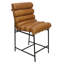 Ensemble de table de comptoir 36 po avec 2 chaises de comptoir en cuir brun clair Jaden