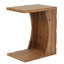 Table de bout en bois massif avec base en C pour canapé, côté lit