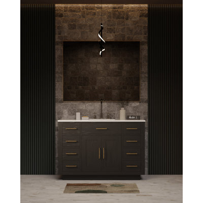 Ensemble de meuble-lavabo simple en chrome l 48 po x P 22 po Abbey