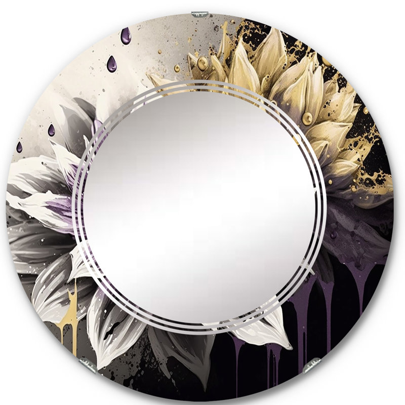 Miroir mural Panzino Dahlia Flower II, 24 po x 24 po