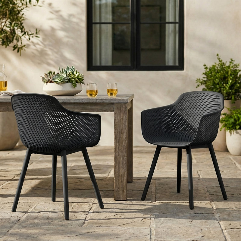 Ensemble de 2 chaises LOTUS CHAIR, Noir