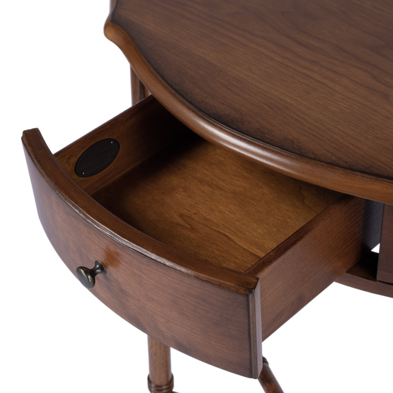Skilling Demilune Console Table, Olive Ash Burl