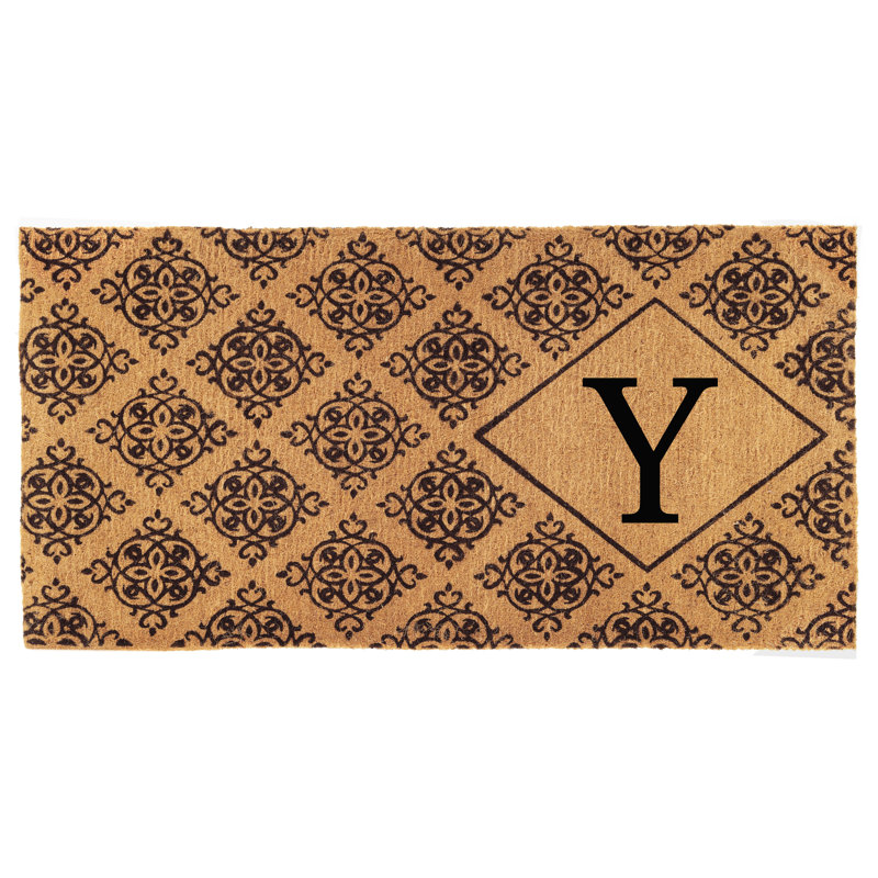 Zambrana Personalizable Outdoor Doormat, Rectangle 1'6" x 3'10", J