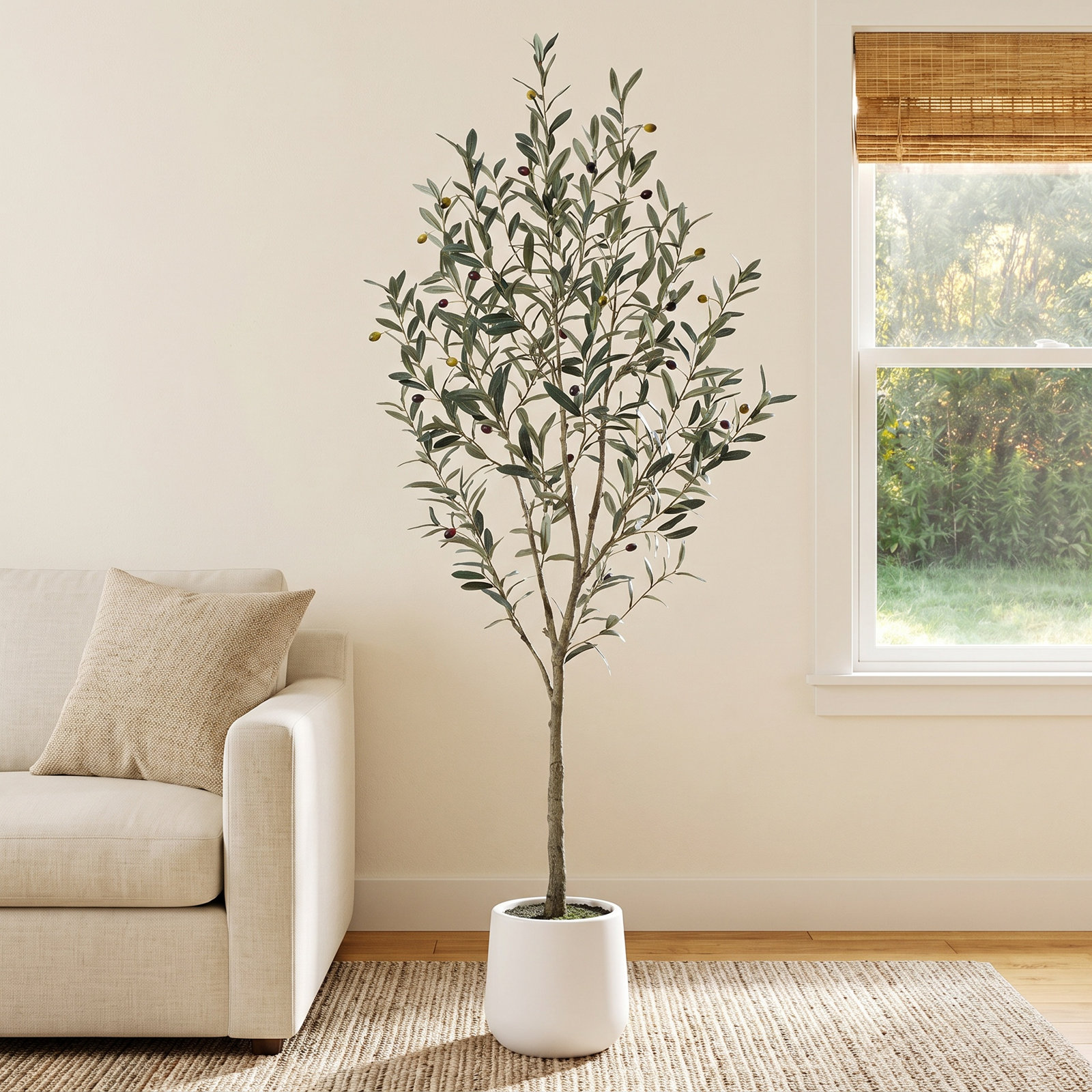 Adcock Olive Tree in Pot, 84" H x 28" W x 28" D