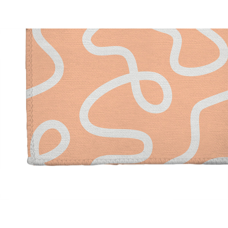 Squig Activity Mat, Rectangle 3' x 5', Peach/Orange