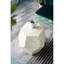 Tabouret à capes hexagonales crème et jaune 18 x 18 x 21 po, caractéristiques incrustées, décorations en forme de losange, à utiliser comme table d'appoint, caractéristiques, motifs, utilisation