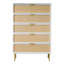 Commode en bois manufacturé et solide à 36 tiroirs l 36,2 po avec rotin