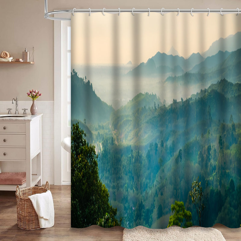 Magnifique rideau de douche brumeux avec 12 crochets, L 72 po x l 72 po