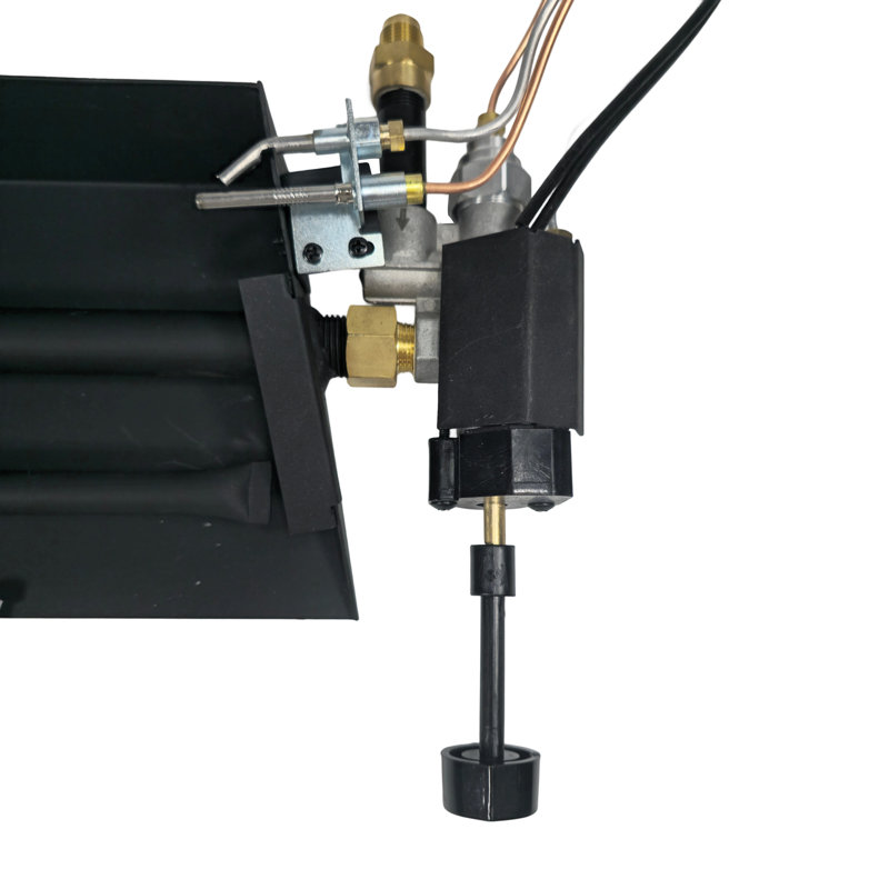 Americangaslogs 15–28 inch  Vented Gas Logs Set with iron Burner Pan and Remote Control, Propane  Natural Gas Fireplace Use (Motor Valve, 28 inch One Pipe)
