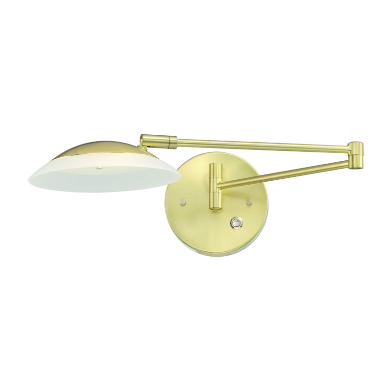 Lampe à bras pivotant à 1 lumière DEL Millsaps, Laiton satiné