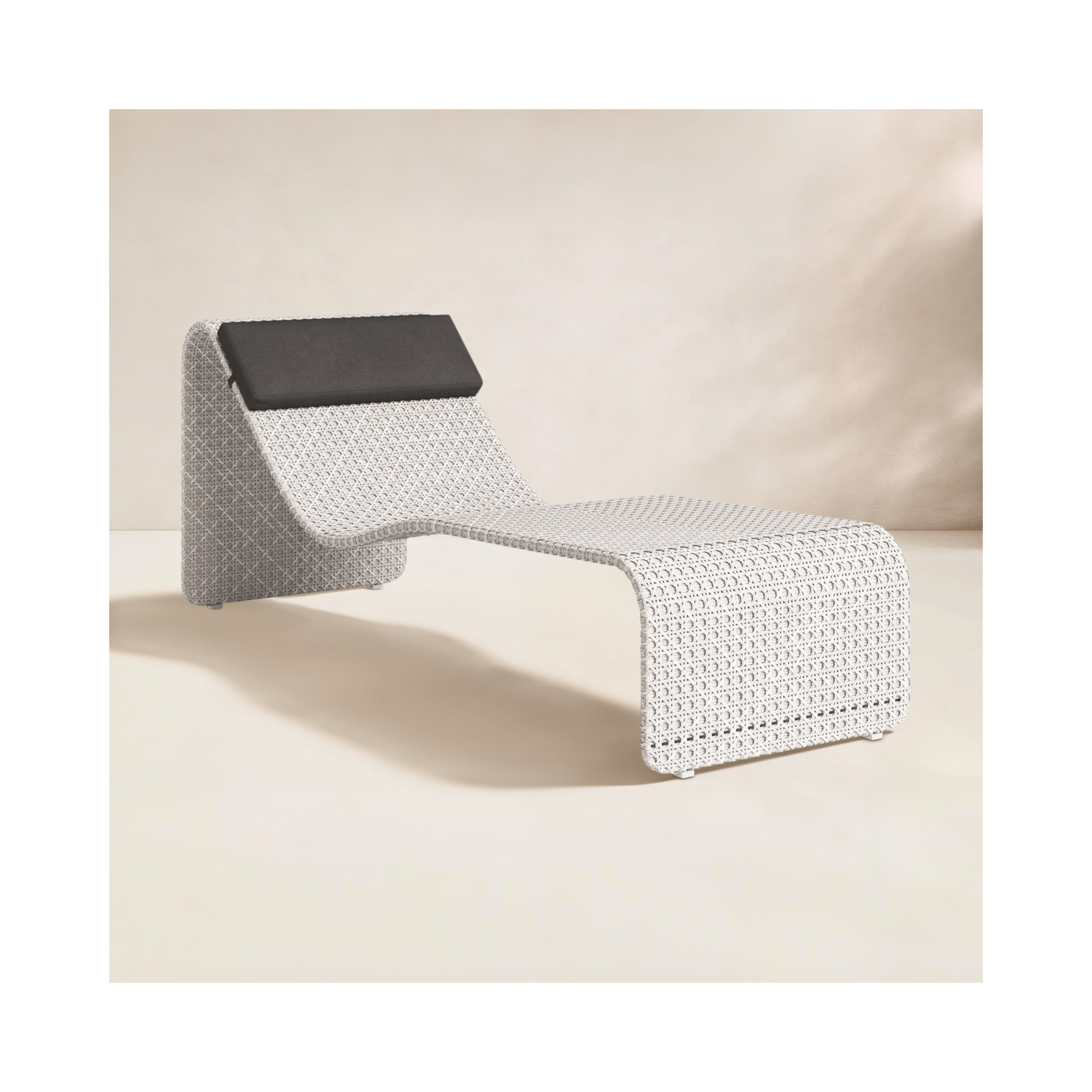 Kuno 27.5'' Outdoor Wicker Chaise Lounge, Brushed Gray