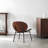 PU/Polyester Fabric Accent Chair Single Side Chair With Walnut Finish