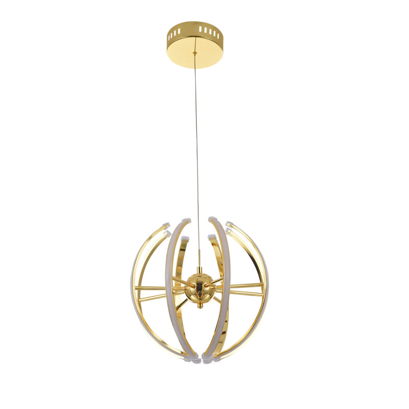 Modern LED Round Gold Pendant, Gold