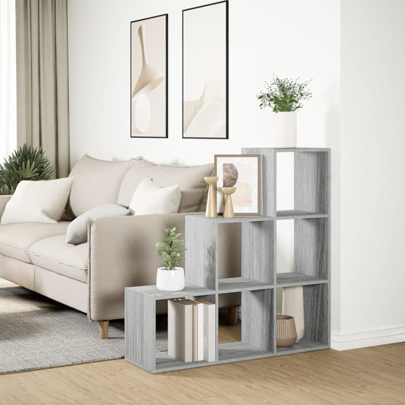 Saphronia Bookcase, Grey Sonoma, (3 Shelves) 99cm H x 99cm W x 29cm D