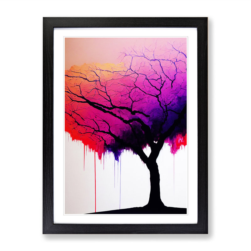 FRM-V0523-1873X Plum Tree Painted - Picture Frame Print, 64cm H x 46cm W x 2cm D