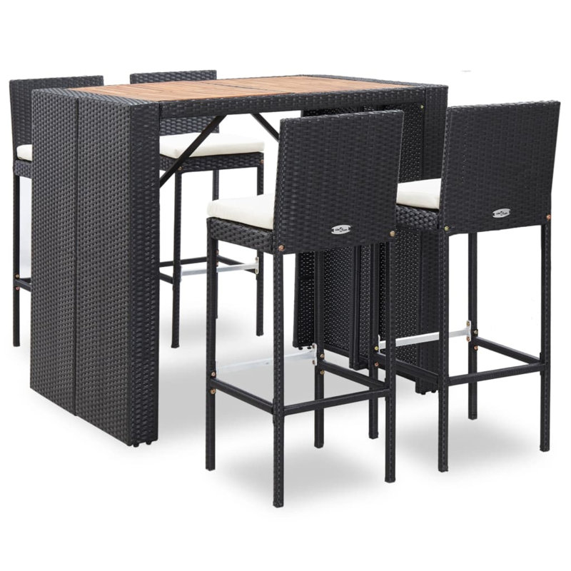 Ayliah Rectangular 4 - Person Bar Height Dining Set with Cushions, Gray