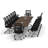 Rectangle 14 Person 80'' L Training Table and Chair Set with Cable Management-86134232