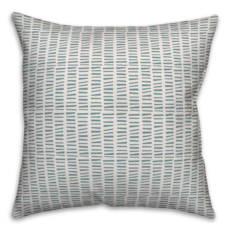  Housse et insert de coussin carré Tally, Blanc / bleu, géométrique, 18 po x 18 po