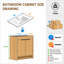 Armoire de salle de bain murale flottante moderne 36 po avec lavabo et portes en pierre artificielle, chêne doré