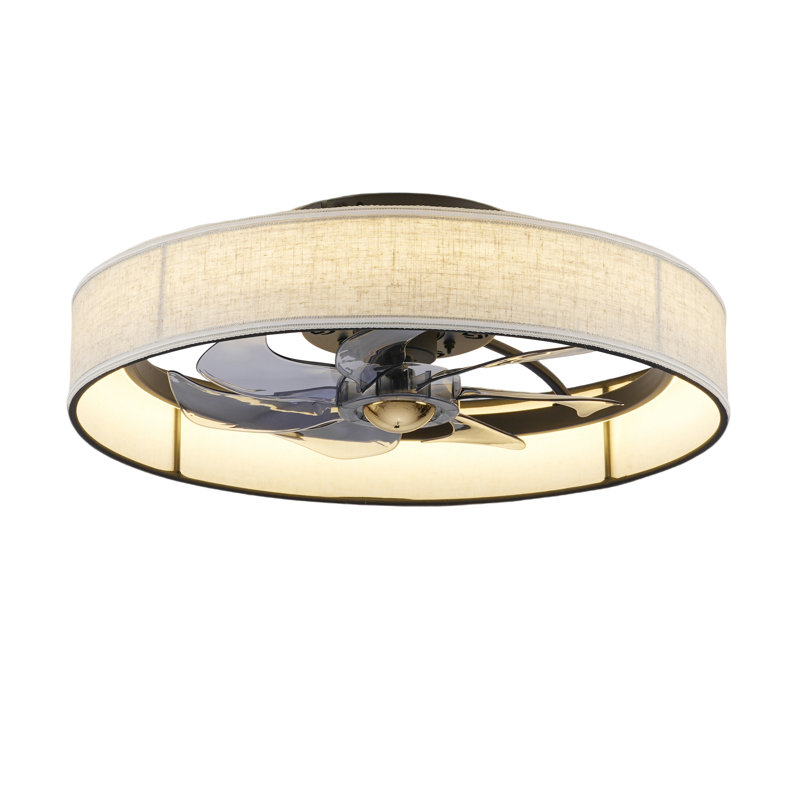 Ventilateur de plafond avec abat-jour en tissu avec télécommande