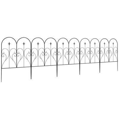 Alorie 81cm H x 305cm W Metal Fence Panels Included