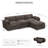 Plush Wide Corduroy Modular Sectional Sofa L-Shaped Solid Wood Sofa with Ottoman-2007967901
