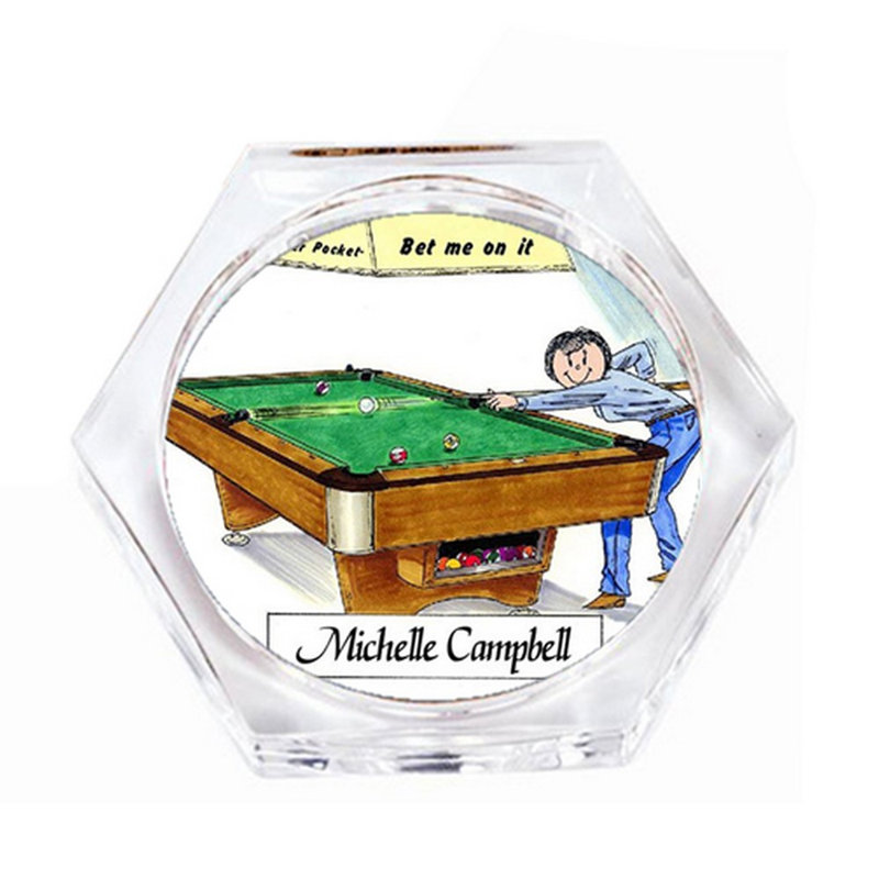Ensemble de 4 sous-verres personnalisables pour billard, joueur de billard et sous-verre féminin, Oui