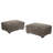Upholstered Light Brown Faux Rabbit Fur Flannel Rectangle Ottoman, Modular Part For Sectional Sofa-582774868