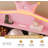 Twin LED Bed Frame with Storage Headboard & Drawer, Princess Upholstered Bed with Charging Station & Crystal Button & Crown, Velvet Platform Bed, Solid Wood Slats, Curved Legs, Pink-1399461533-1399461530