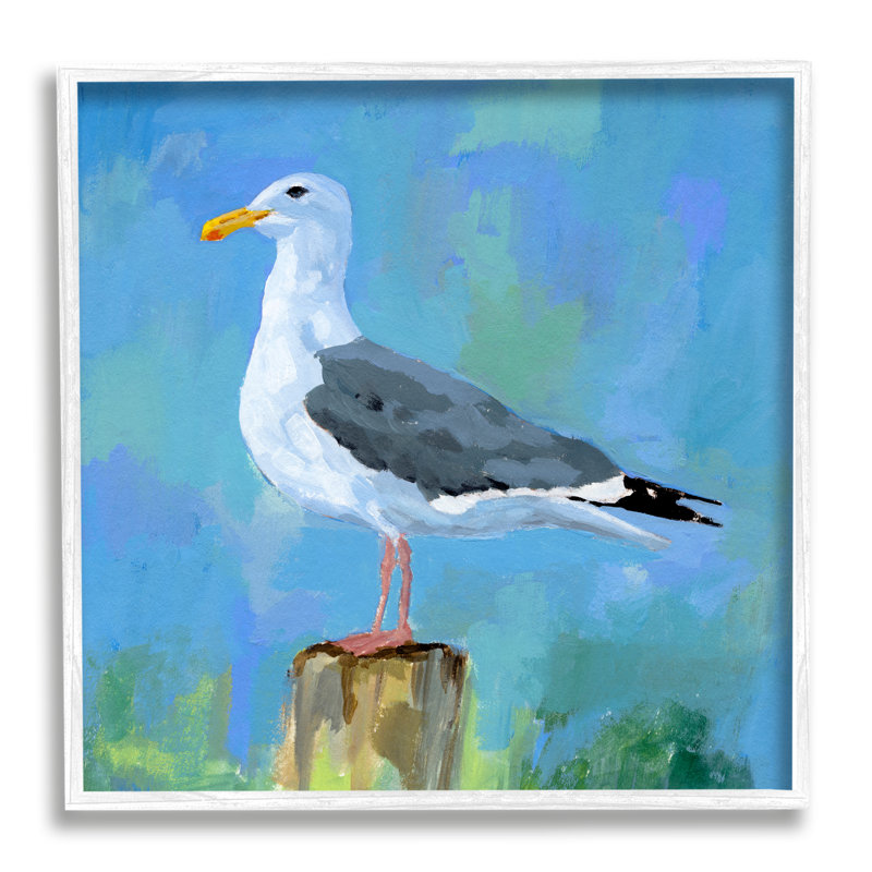 «Coastal Seagull», peinture encadrée sur bois par Victoria Barnes, H 24 po x l 24 po x P 1,5 po