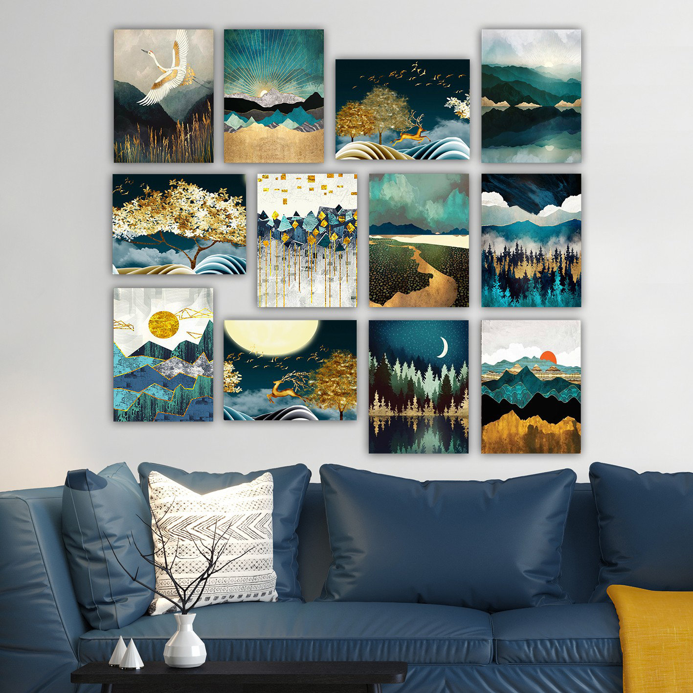 East Urban Home 12 Piece Unframed Painting Set on MDF | Wayfair