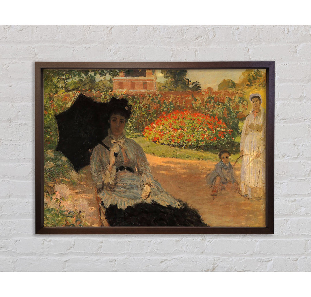 Camille im Garten mit Jean und seinem Kindermädchen von Claude Monet - Einzelbildrahmen Kunstdrucke auf Leinwand