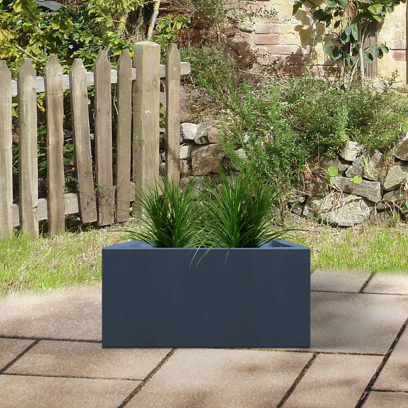 Fuller Handmade Planter Box, 15" H x 15" W x 31" D, Granite