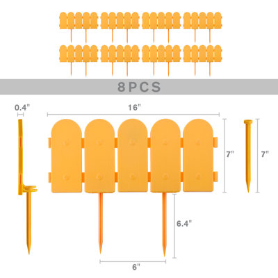 Panneaux de bordure de jardin en bois d'aspect bois l 16 po x H 7 po, clôture décorative de jardin