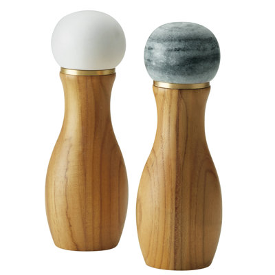 Anolon Pantryware Teakwood And Marble Salt And Pepper Grinder Set, 2 Piece