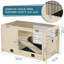 Spacieux lapin en bois pour petits animaux avec plateau en plastique et facile à assembler, fuite, entrées multiples, intérieur de maison de cochon d'Inde, entrées, méthode d'assemblage simple