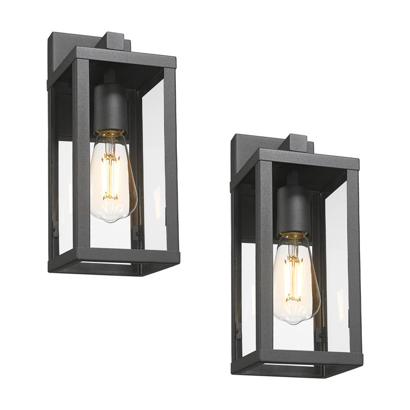 Anti-Rust Porch Light Outdoor, Weather Resistant Exterior Lighting Fixture For House,Porch, Patio, Garage, Entryway (Black,2 Pack)