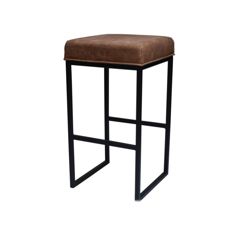 Tabouret de comptoir 26,57 po, Noir, Brun