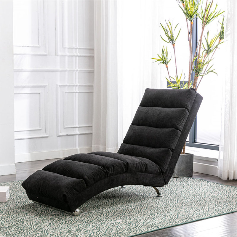 Alrahman Upholstered Recliner, Black Velvet