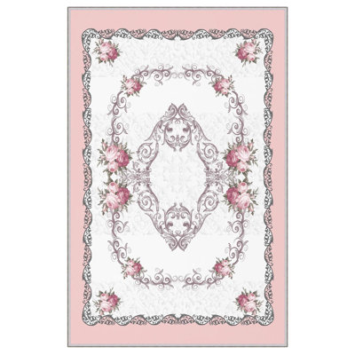 Premium Woven Area Rug, 5.9 x 9.2 Feet | 100% Polyester, 650 g/m² | Antibacterial, Non-Slip PVC Dot Underside, 0.3 in Pile Height | Machine Washable, 3D Digital Printing | Perfect for Living Room & Bedroom Decor