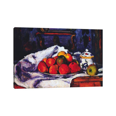 Still Life Bowl of Apples by Paul Cezanne - 1 Piece Wrapped Canvas Painting