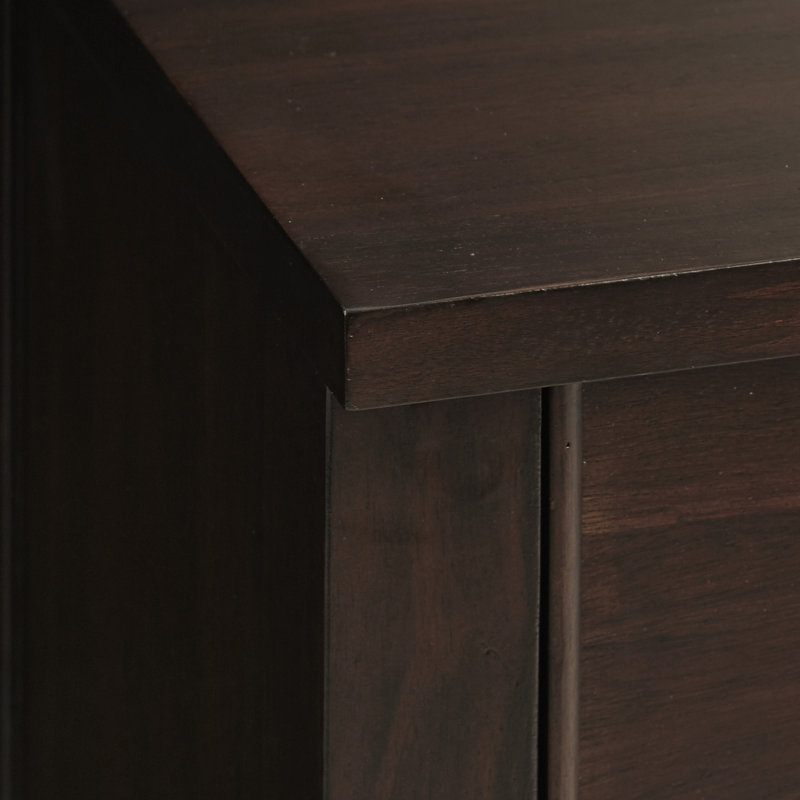 Beckett Spindle Wood 2-Drawer Accent Chest with Lower Shelf, Dark Brown