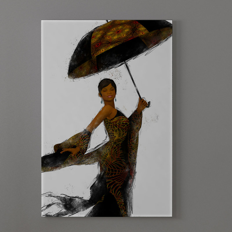 « brella giirls 2 modes africains american », reproduction d’impression sur toile, H 36 po x l 24 po x P 1,5 po