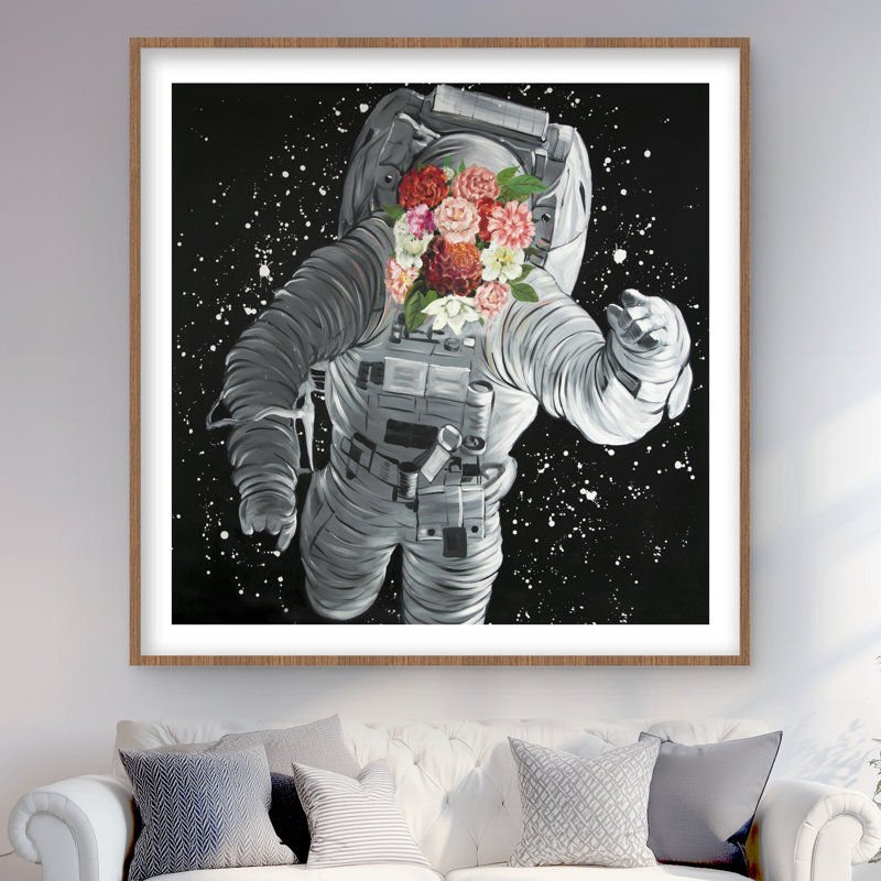 «Dreaming of Space - Rose astronomie», reproduction encadrée, H 48 po x l 48 po, Brun