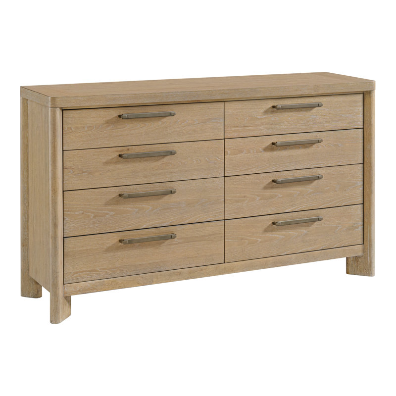Karcen Solid Wood 64'' 8-Drawer Rustic Dresser